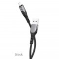 HOCO U80 COOL SILICONE CHARGING CABLE FOR MICRO, ΜΑΥΡΟ 1.2m