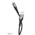 HOCO U80 COOL SILICONE CHARGING CABLE FOR LIGHTNING, ΜΑΥΡΟ 1.2m