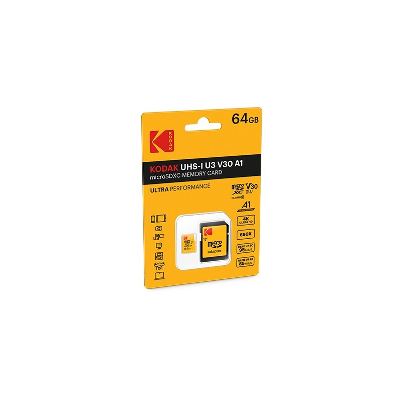 Memory Card microSD KODAK ULTRA PERFORMANCE 64GB CLASS 10 with adapter