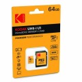 Memory Card microSD KODAK UHS-I U1 PREMIUM PERFORMANCE 64GB CLASS 10 with adapter V10 A1