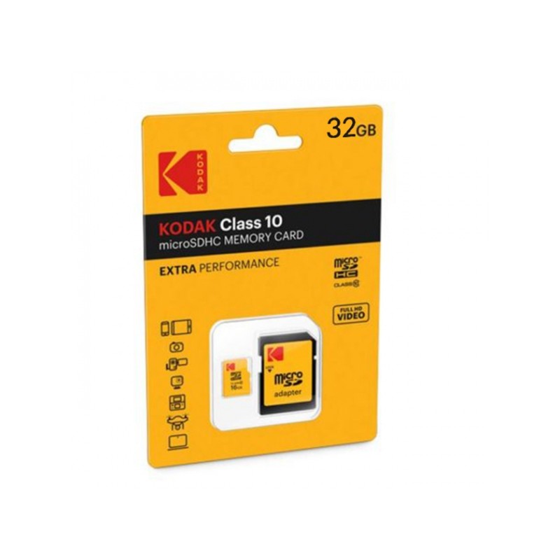 Memory Card microSD KODAK EXTRA PERFORMANCE 32GB CLASS 10 with adapter