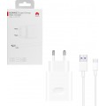 Huawei USB-A to USB-C Cable & Wall Adapter Λευκό  MAX 22.5W