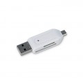 Forever microSD / SD card reader USB + microUSB white OTG