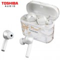 TOSHIBA AUDIO TRUE WIRELESS EARBUDS WITH TOUCH CONTROL &amp Qi CHARGING MARBLE